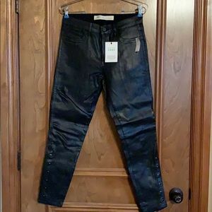 NWT Gap Black Leather Coated Cozy Leggings 29/8